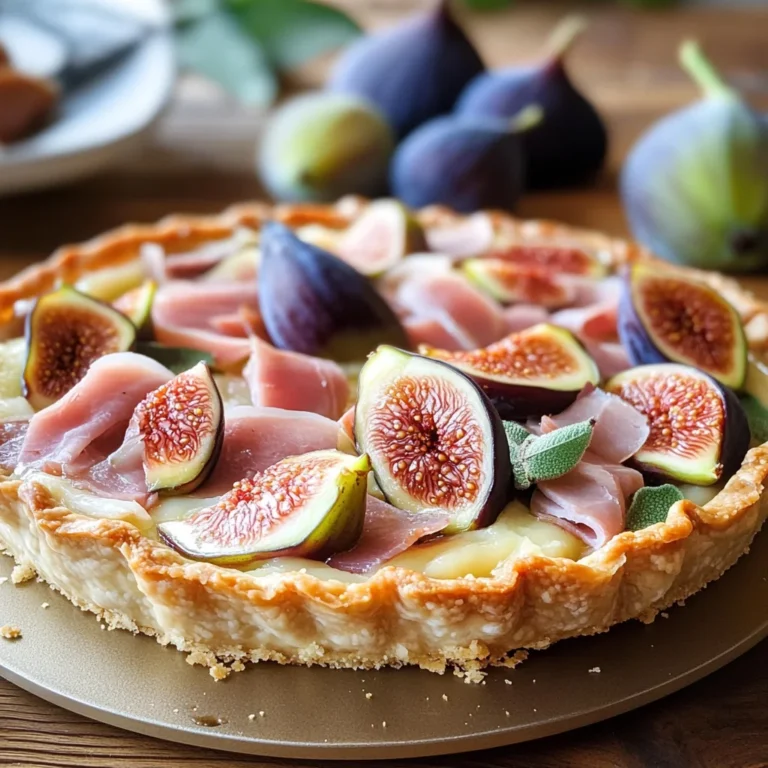 Crostata salata prosciutto di pollo e fichi