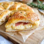 Focaccia con prosciutto di pollo e formaggio
