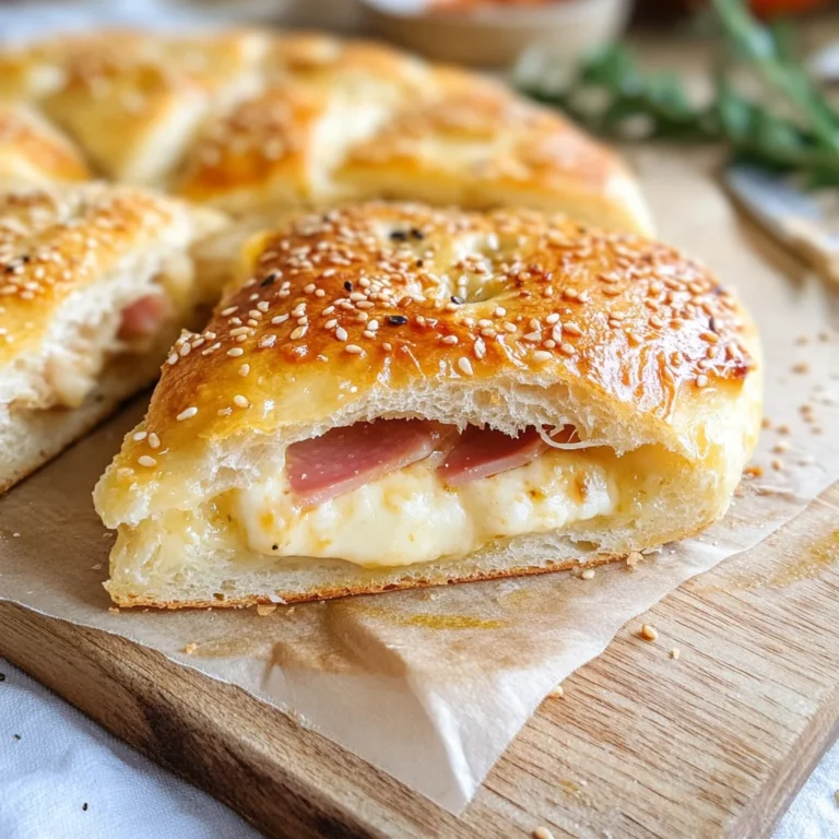 Focaccia con prosciutto di pollo e formaggio