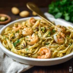 Pasta con gamberi e pistacchio
