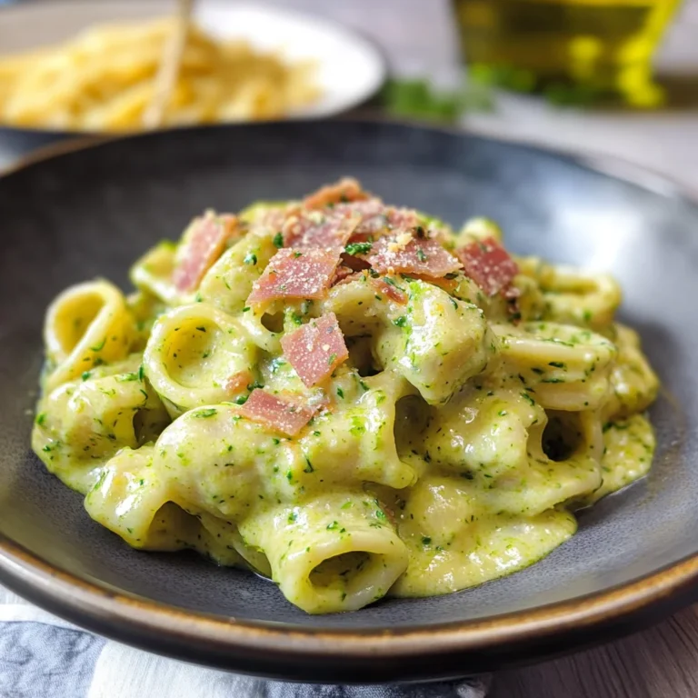 Pasta cremosa zucchine e speck