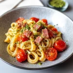 Pasta pistacchi e speck