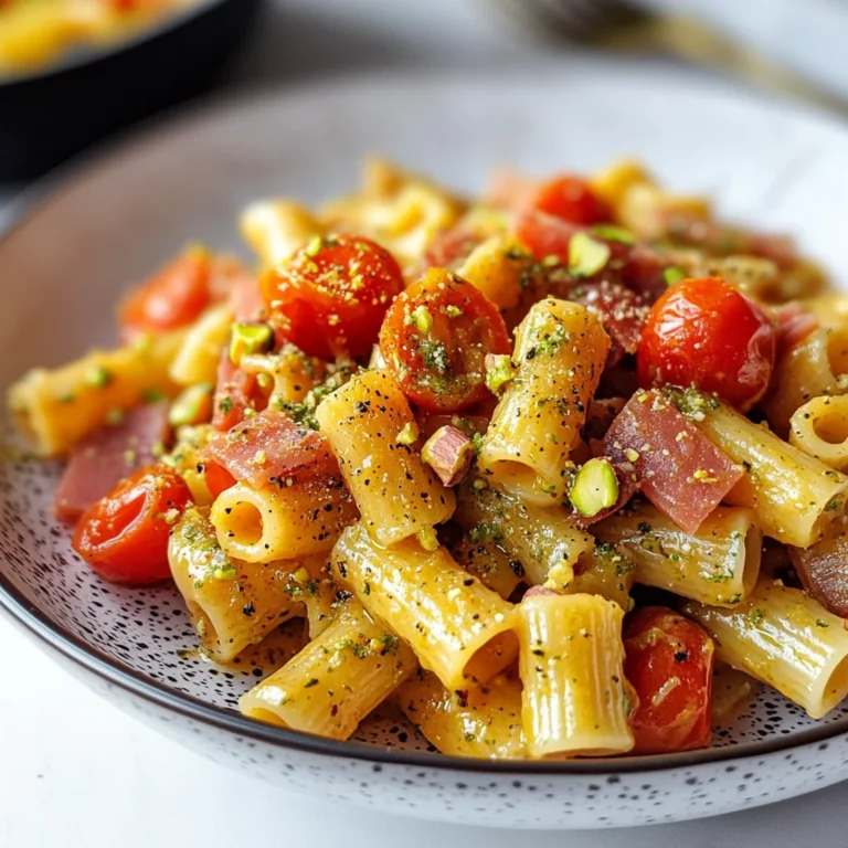 Pasta pistacchi e speck