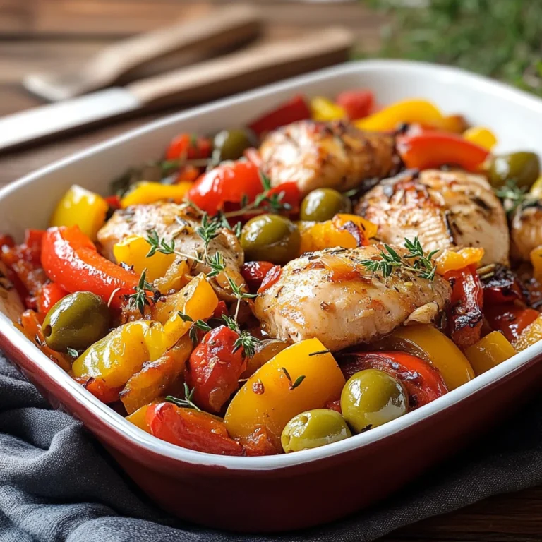Pollo con peperoni e olive
