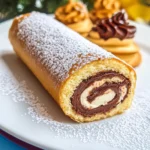 Rotolo di pandoro con nutella