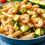 Pasta fredda zucchine e gamberi