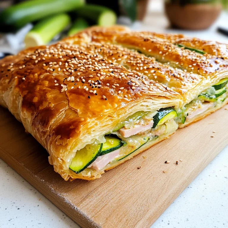 Strudel salato zucchine e prosciutto di pollo